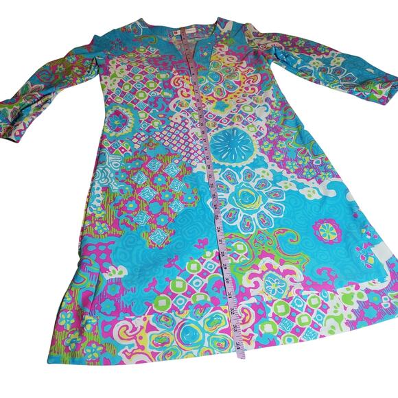 Jude Connally Colorful Printed Medallion Dress 3/4 Sleeves Women's Size Small - Picture 13 of 13
